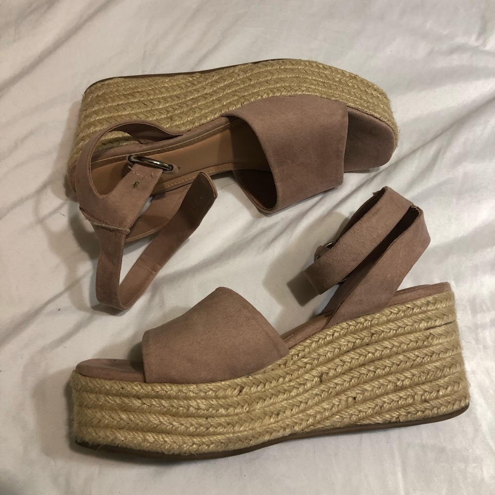 Blush wedge sandals size 6.5
